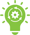 lightbulb with gears icon